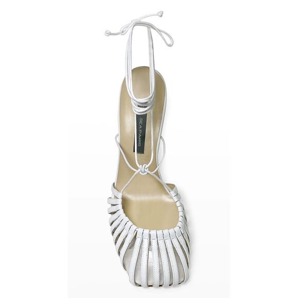 Chelsea Paris Womens Finn Lace Up Pump Cage Toe US 7.5 White EU 37.5 - NIB $595 - Picture 3 of 9